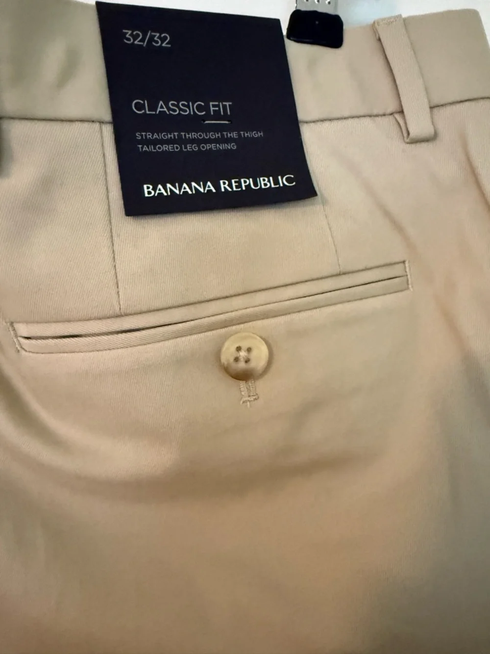 Mens Banana Republic Classic Fit Flat Front Dress Pants New WT 32/32 100% Cotton
